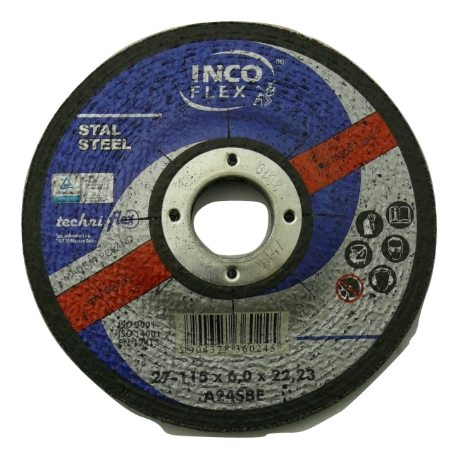 TARCZA 115X6,0X22-M27 METAL A24SBF-7280