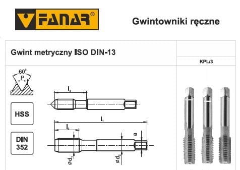 GWINTOWNIK NGMM/3 M12 KPL. FANAR-21596