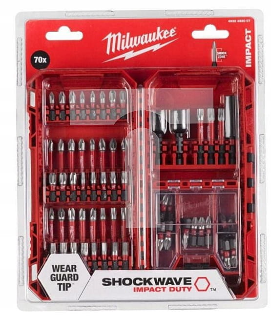 ZESTAW BITÓW 70SZT. SHOCKWAVE IMPACT MILWAUKEE -35582