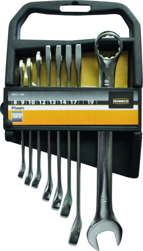 KLUCZE PŁASKO-OCZKOWE KPL.8SZT FLASH MN-51-268-25219