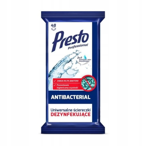 ŚCIERECZKI NASĄCZANE PRESTO ANTYBAKTERYJNE OP=48sz-25496