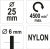 SZCZOTKA PĘDZELKOWA 25MM Z TRZPIENIEM 6 NYLON-24380