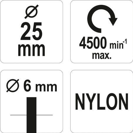 SZCZOTKA PĘDZELKOWA 25MM Z TRZPIENIEM 6 NYLON-24380