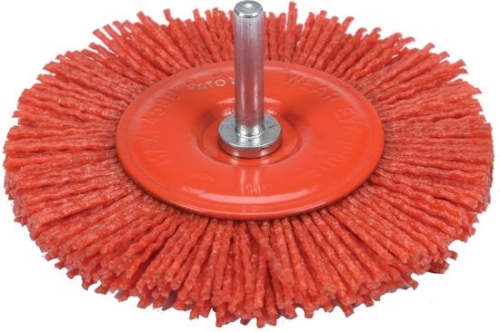 SZCZOTKA TARCZOWA 100MM Z TRZPIENIEM 6 NYLON-24396