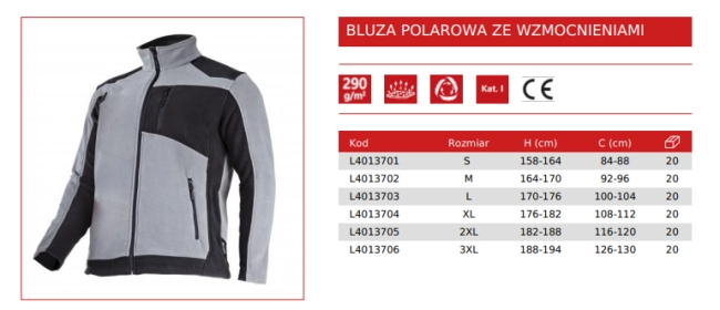 BLUZA ROBOCZA POLAR ZE WZMO. SZARO-CZARNA rozm.XL-cf65ca3f9388dee455ba3b46e4c9373a