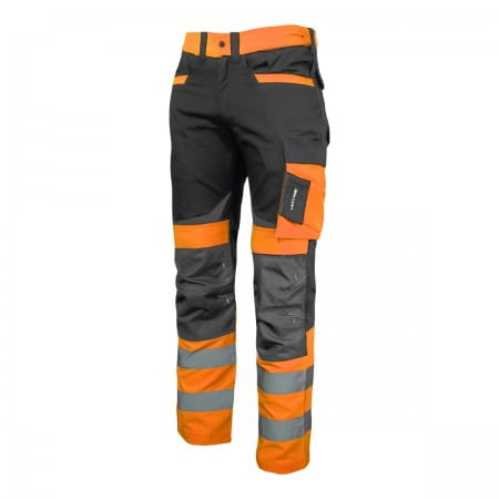 SPODNIE ROBOCZE OSTRZEGAWCZE CZARNO-POM. rozm.3XL-24731