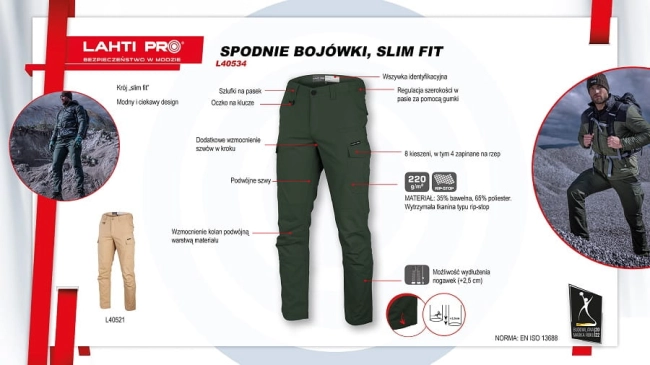 SPODNIE ROBOCZE BOJOWE ZIELONE rozm.M-34480