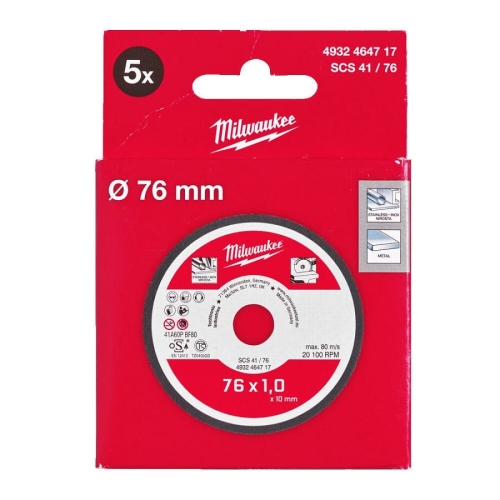 TARCZE DO METALU 76MM KPL.5SZT MILWAUKEE-35810