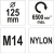 SZCZOTKA DOCZOŁOWA 125MM Z NAKR.M14 NYLON-24389