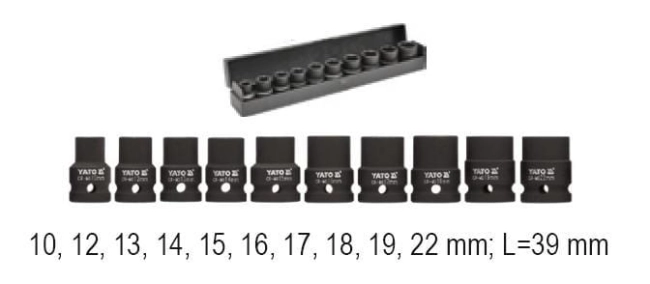 NASADKI UDAROWE KPL.10SZT 1/2" YT-1025-5159