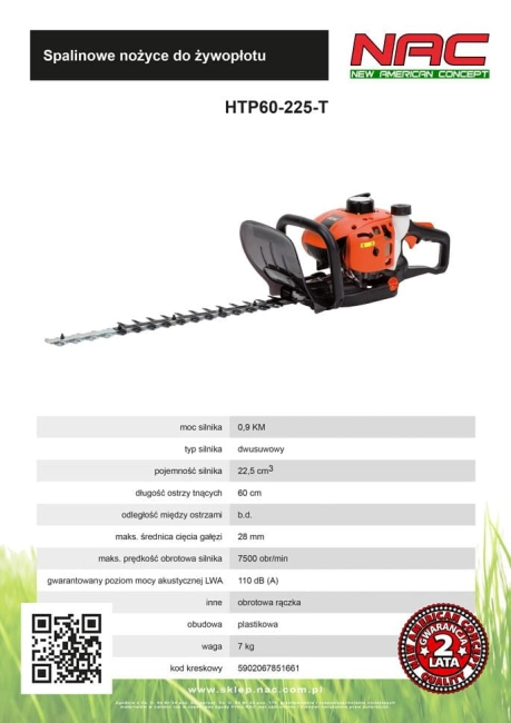 NAC NOŻYCE DO ŻYWOPŁOTU 0,9KM HTP60-225-8665