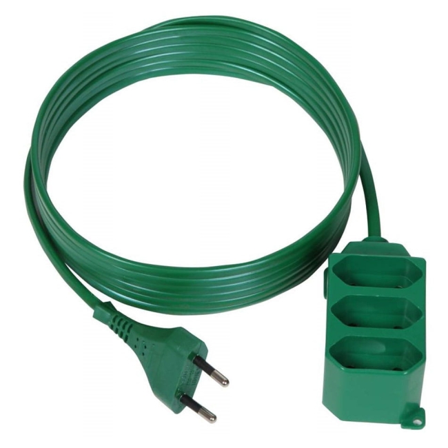 PRZEDŁUŻACZ 3GNIAZD 5,0M ZIELONY -31719