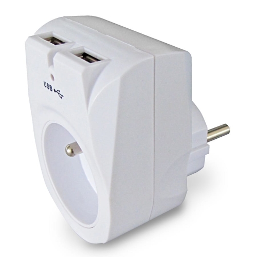 ROZGAŁĘŹNIK 1GNIAZDO Z ŁADOWARKĄ USB-32694