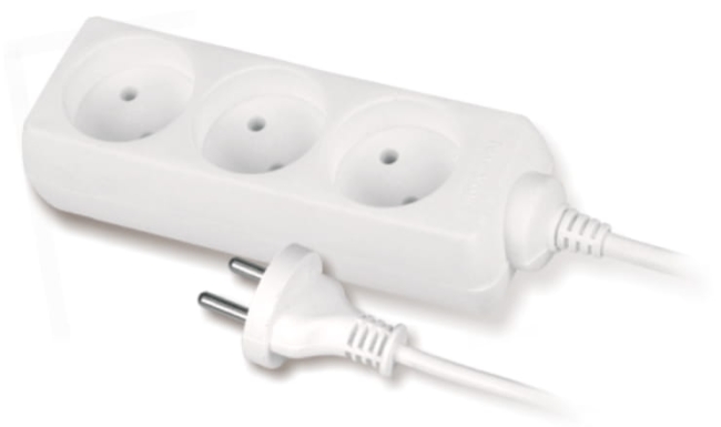 PRZEDŁUŻACZ 3GNIAZDA 3,0M BRAK UZIEMIENIA-18620