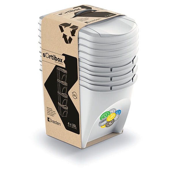 KOSZ NA ŚMIECI 4X25L SORTIBOX POPIELATY-38045