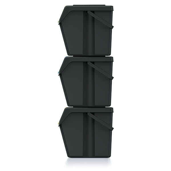 KOSZ NA ŚMIECI 3X25L SORTIBOX ANTRACYTOWY -36407