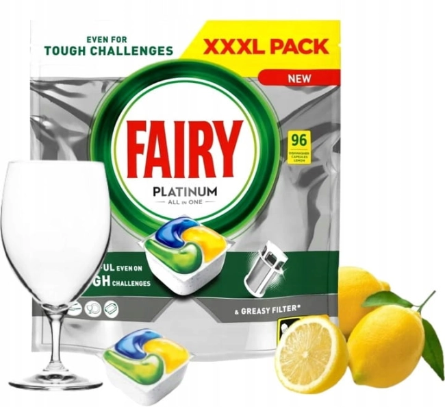 TABLETKI DO ZMYWARKI 96szt FAIRY PLATINUM LEMON-43364