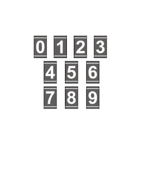 ZNAK SZARY CYFRY OD 0 DO 9-15537