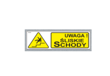 ZNAK NAKLEJKA "UWAGA! ŚLISKIE SCHODY"-27155