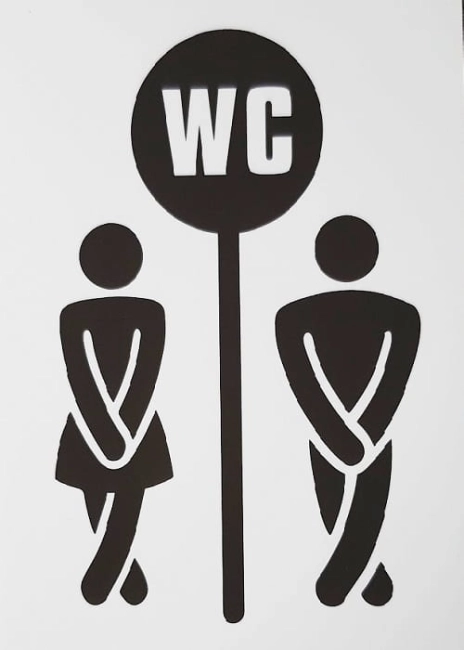 ZNAK SZARY "WC KOBIETA, MĘŻCZYZNA"-19927