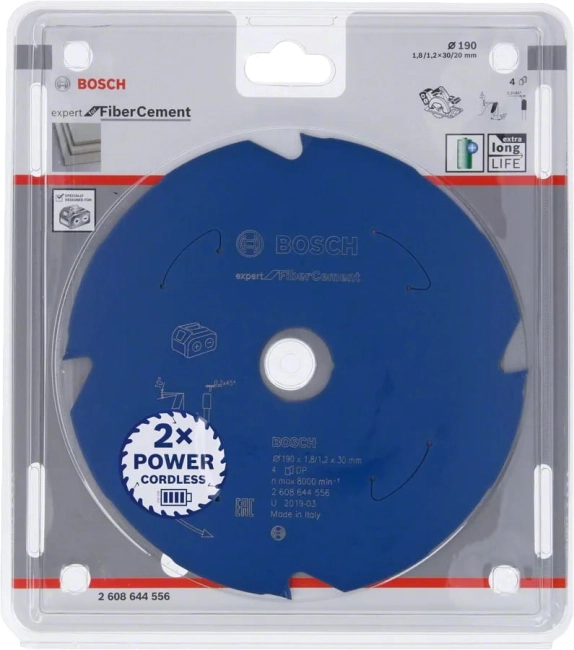 PIŁA TARCZOWA 190MM 30X1,8 4Z FIBRE CEMENT BOSCH-44437