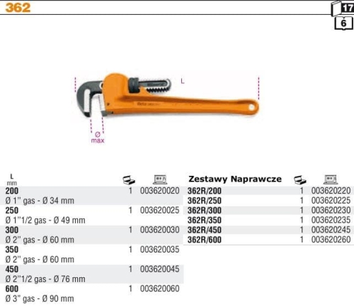 KLUCZ DO RUR STILLSON 600MM BETA 362/600-2294