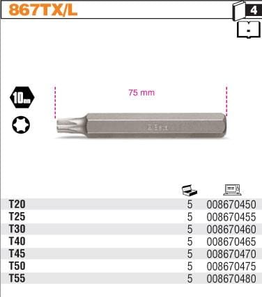 GROT TORX 55 DŁUGI (10MM) 867TXL/55-5011