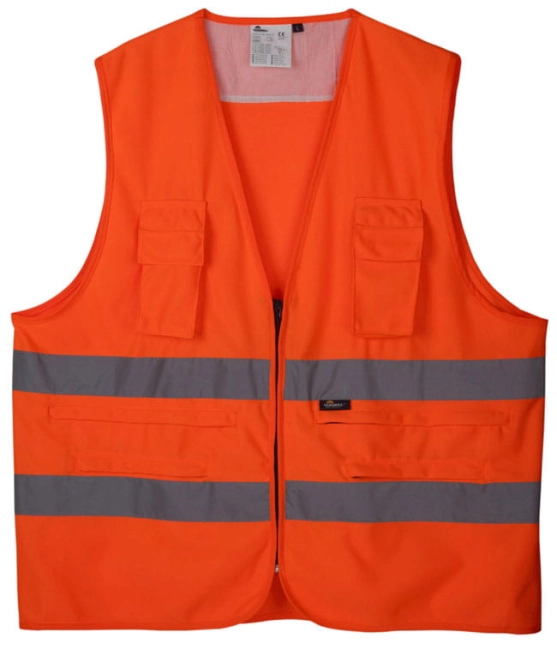KAMIZELKA ROBOCZA OSTRZEGAWCZA KIESZENIE rozm.XL-14459