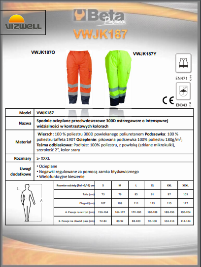 SPODNIE ROBOCZE OCIEPLANE OSTRZEGAWCZE rozm.XXL-f9e1e7f7de6b510ec3fc91652f8387eb