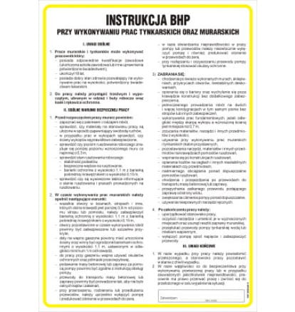 ZNAK "INSTRUKCJA BHP PRZY PRACACH MURARSKICH"-29535