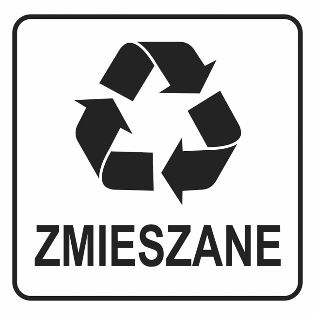 ZNAK DO SEGREGACJI ODPADÓW OKRĄGŁY MIESZANE-33538