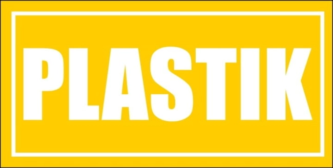 NAKLEJKA DO SEGREGACJI ODPADÓW 15X30CM PLASTIK-43779