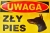ZNAK BEZPIECZEŃSTWA "UWAGA! ZŁY PIES"-20522
