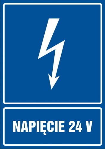 ZNAK BEZPIECZEŃSTWA ELEKTRYCZNY "NAPIĘCIE 24V"-15939