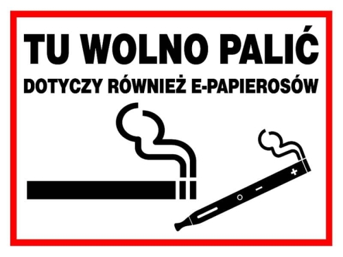 ZNAK BEZPIECZEŃSTWA "TU WOLNO PALIĆ DOTYCZY E-PAP"-18761