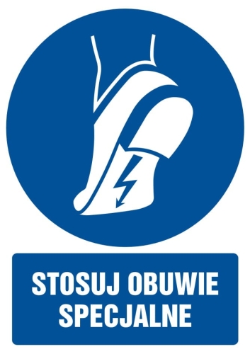 ZNAK BEZPIECZEŃSTWA "STOSUJ OBUWIE SPECJALNE"-15595