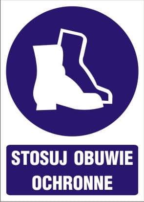 ZNAK BEZPIECZEŃSTWA "STOSUJ OBUWIE OCHRONNE"-15606