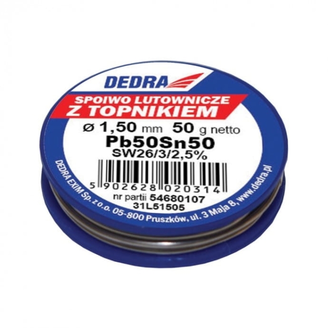 LUT Z TOPNIKIEM 1,5mm 50g Pb50Sn50-14282