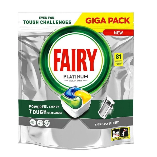 TABLETKI DO ZMYWARKI 81szt FAIRY PLATINUM LEMON-46232