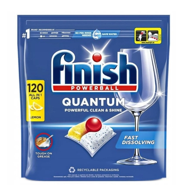 TABLETKI DO ZMYWARKI 120szt FINISH QUANTUM LEMON-46194