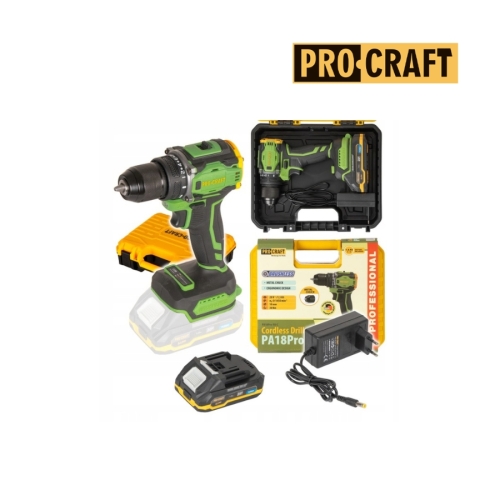 Wiertarko-wkretarka-akumulatorowa-20V-1X1,5Ah-Procraft-PA18PRO
